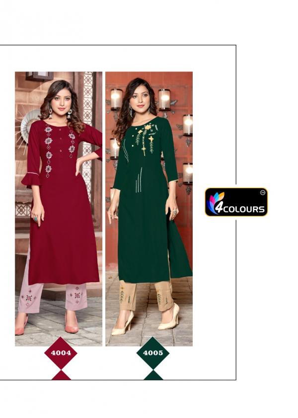 4 Colours Lime Light-Rayon-Kurti-With-Bottom